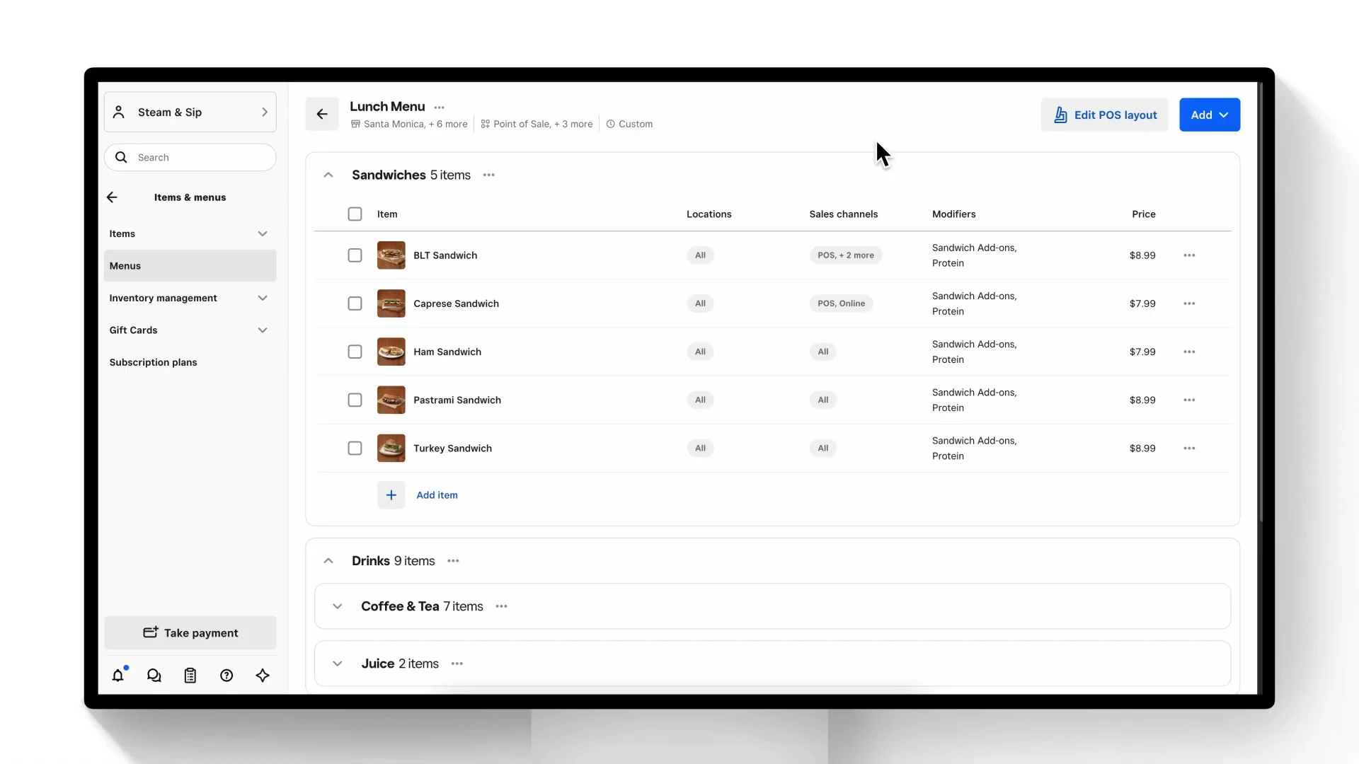 Items - Menus - Modifiers Learn about menus with Square