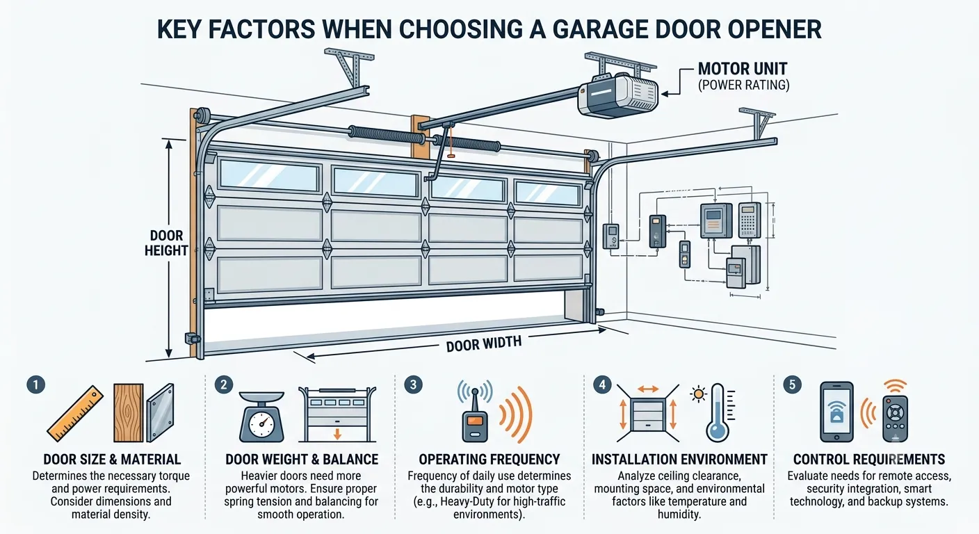 Key factors for selecting the right garage door opener