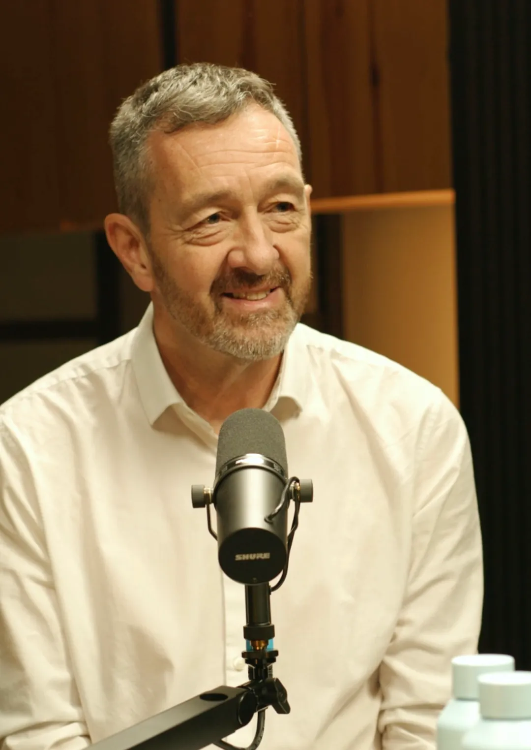 Olympic gold medal cyclist and entreprenuer Chris Boardman CBE recording in the Creative Kin podcast studio London