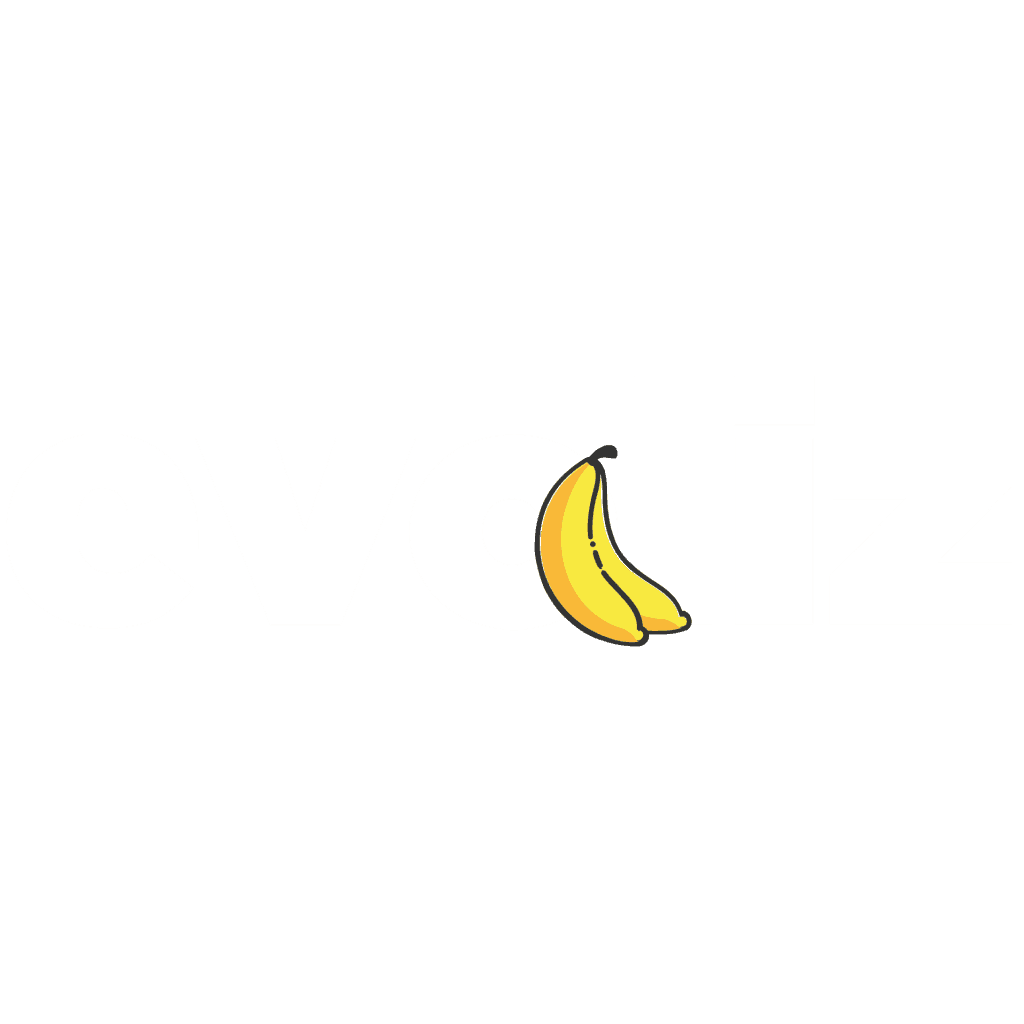 Logo featuring the word "ovciz" with a banana graphic integrated into the design.