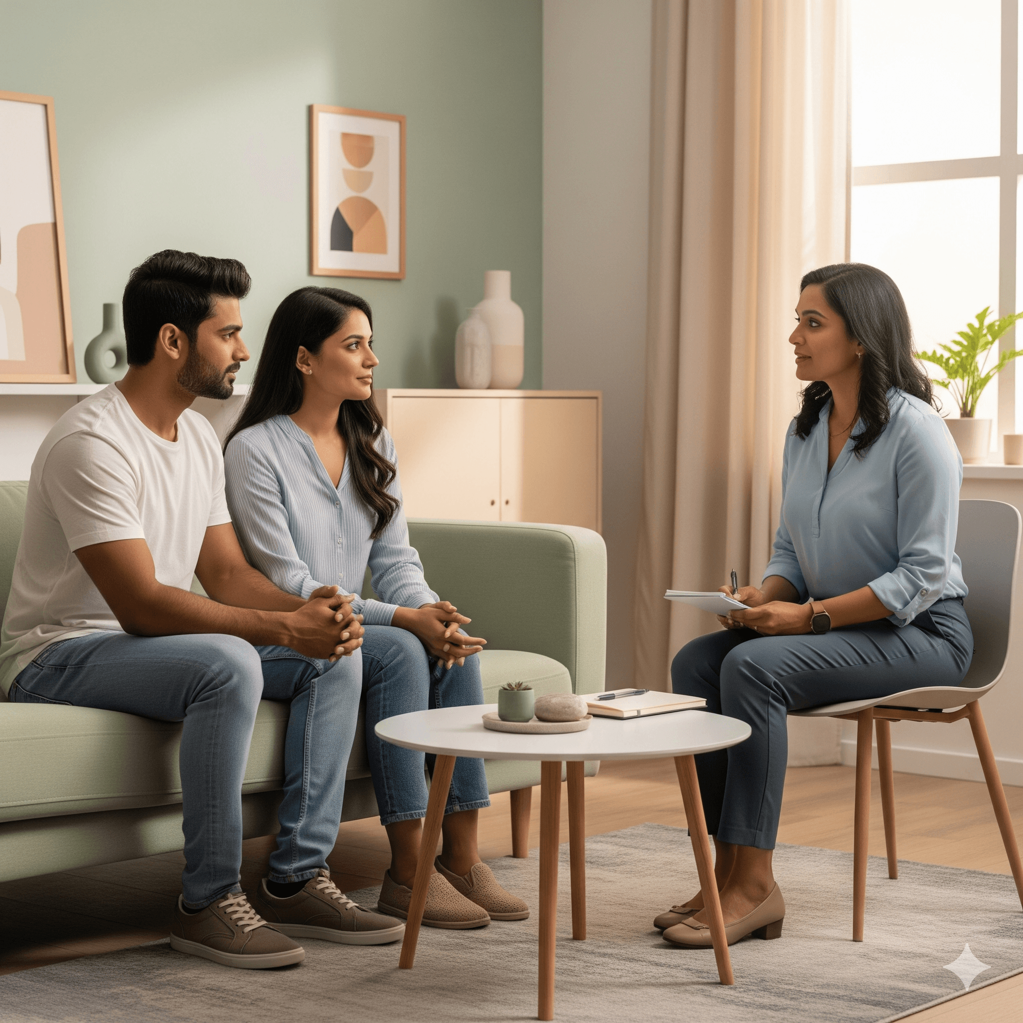 Couple counseling session with professional therapist