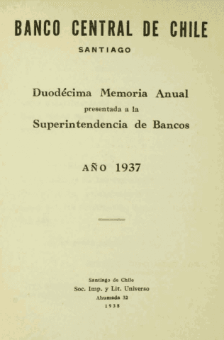 Banco Central de Chile. Memoria Anual 1937