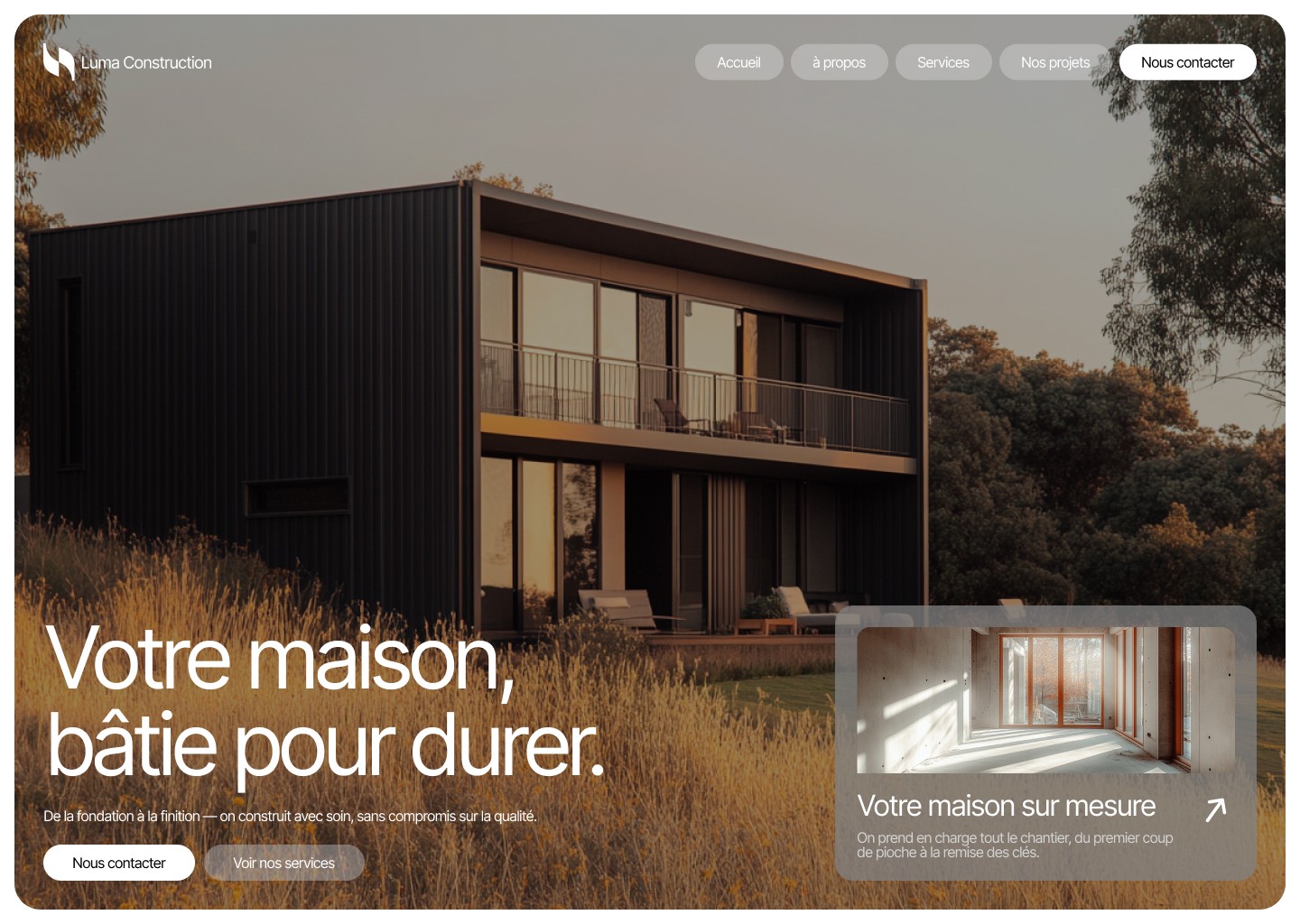 Mockup site web constructeur maison moderne Occitanie
