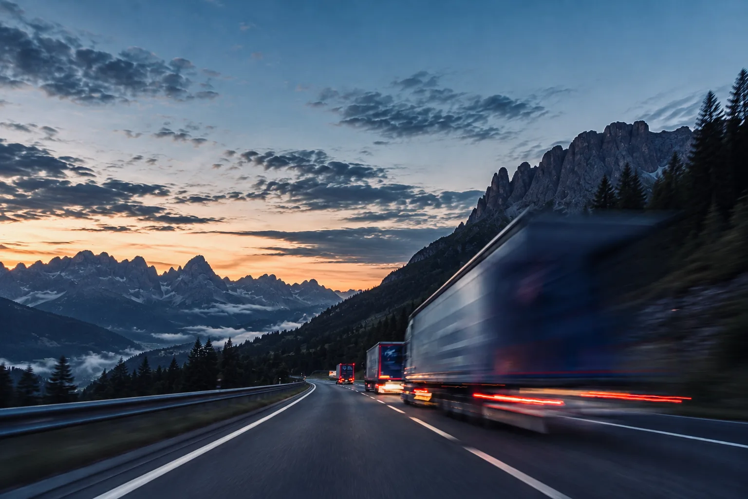 Electric truck in motion
