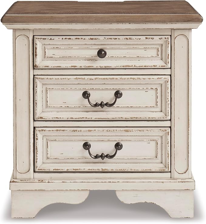 Elegant ashley realyn nightstand with ample storage space and a timeless design.