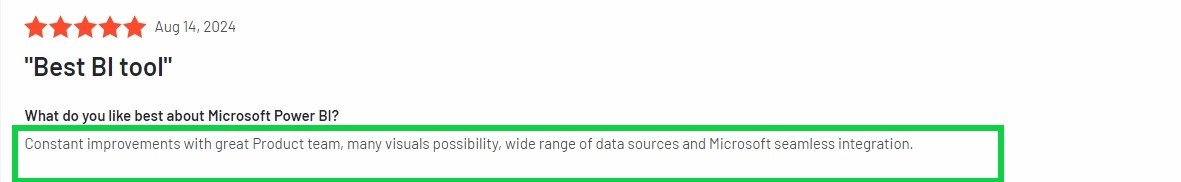 Microsoft Power BI G2 Reviews