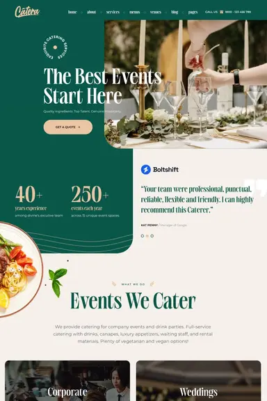 Catering Website Design