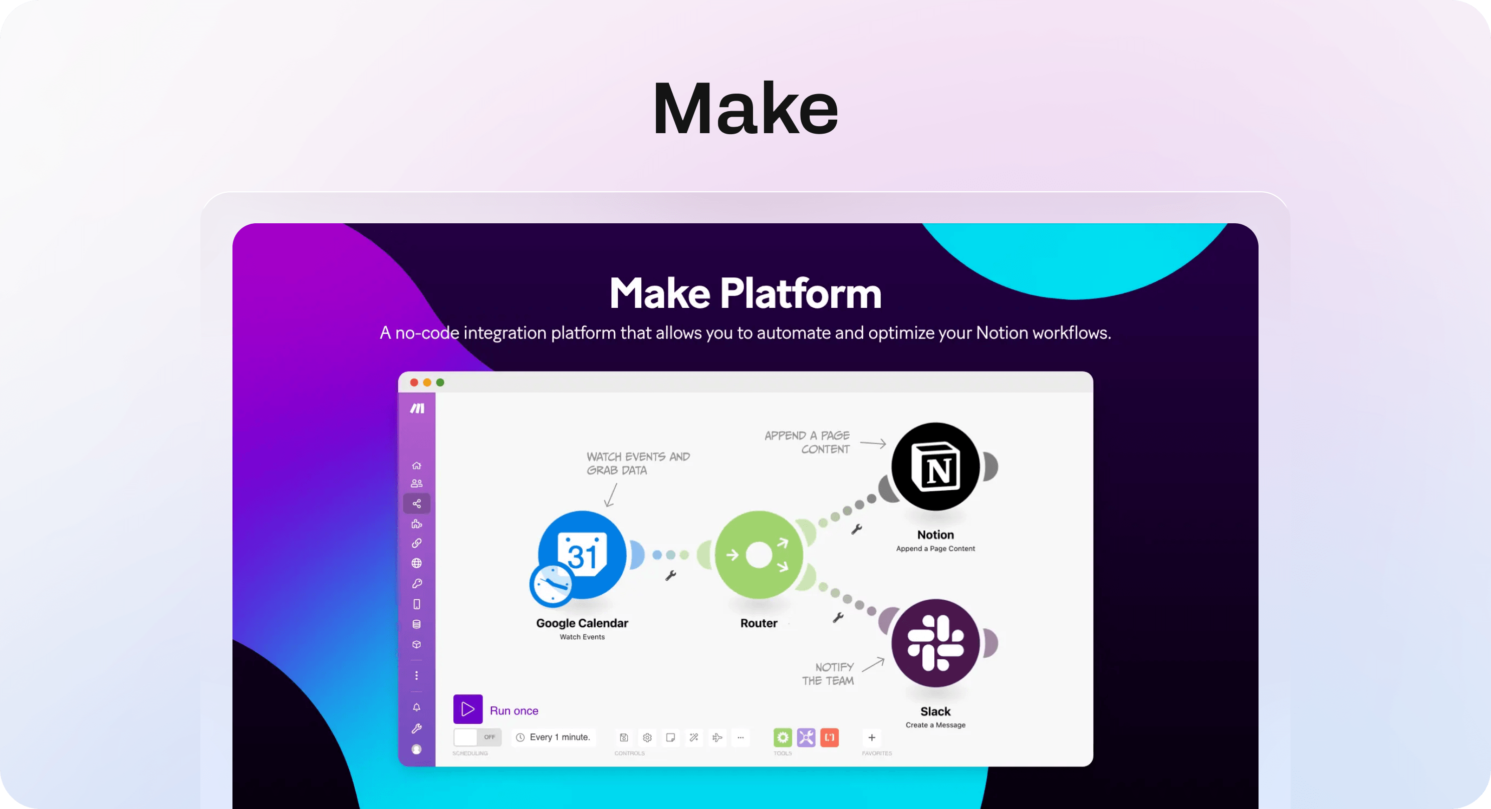 Make automation workflow connecting Notion with business apps