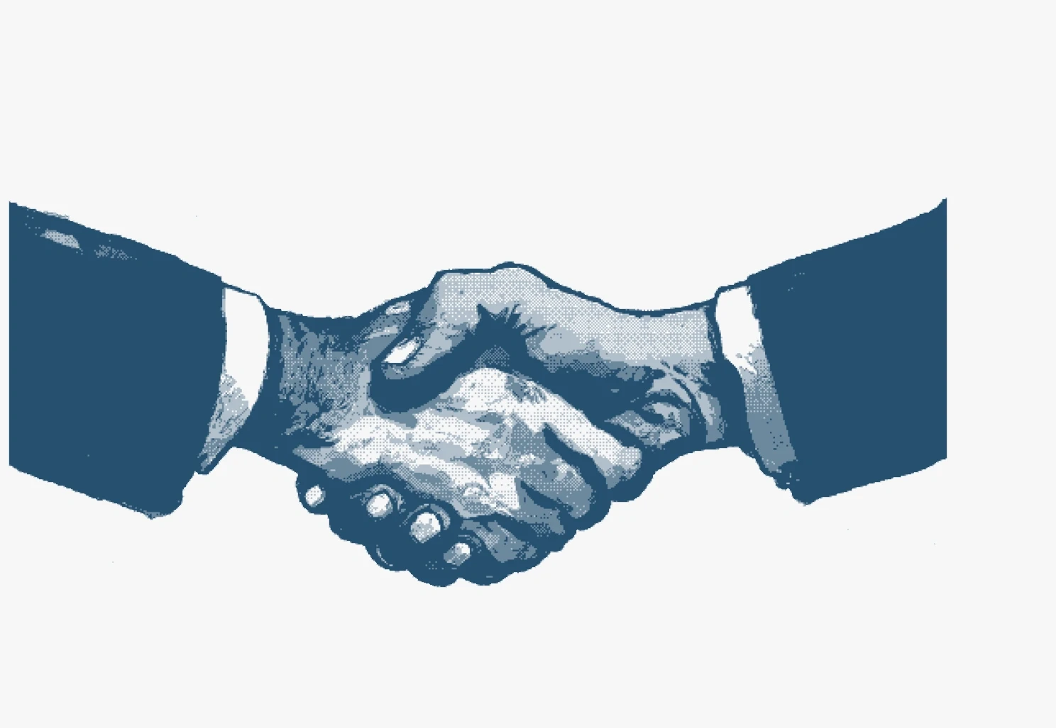 Handshake symbolizing transparency and long-term relationships with our clients.