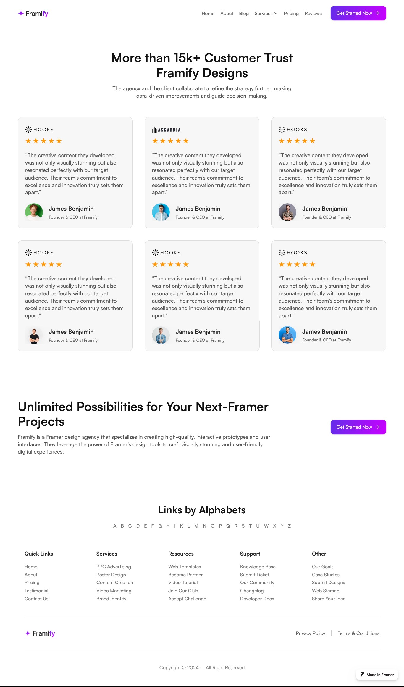 Framer Testimonial Page v4