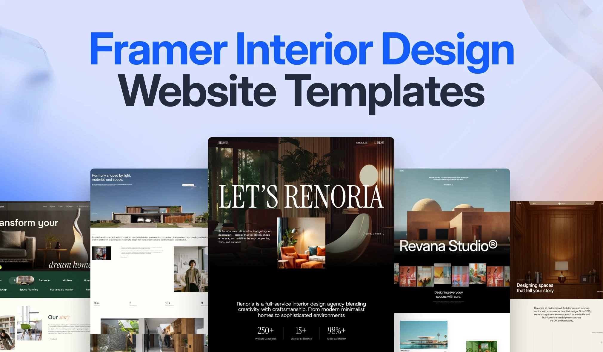 top Framer interior design website templates