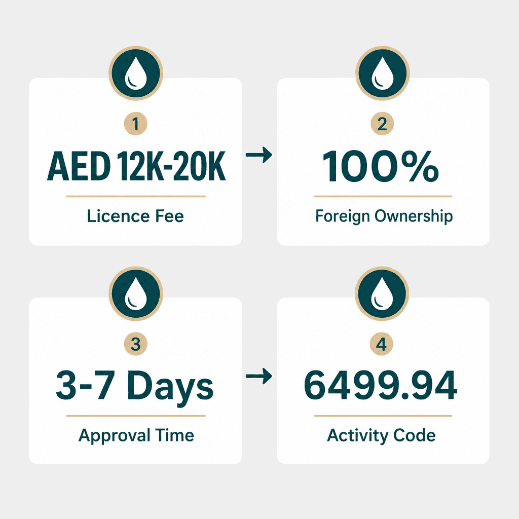 Infographic: Investment In Water Enterprises & Development Business License in Dubai: Cost and Requirements