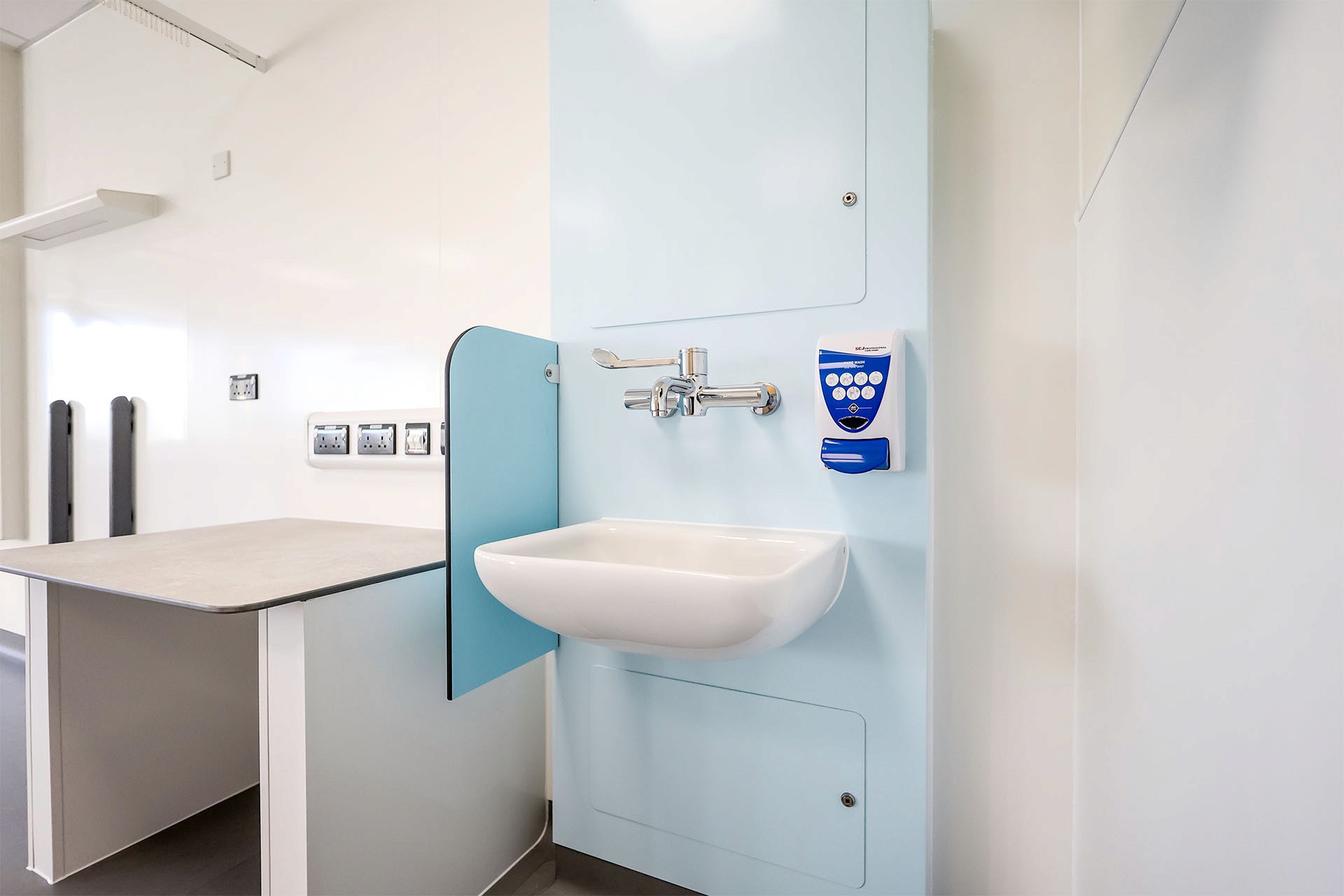 azure wash hand basin integrated plumbing system