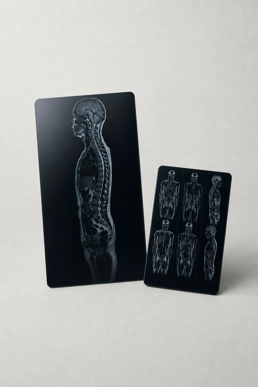 Illustration of a stylised Full Body MRI on a soft background