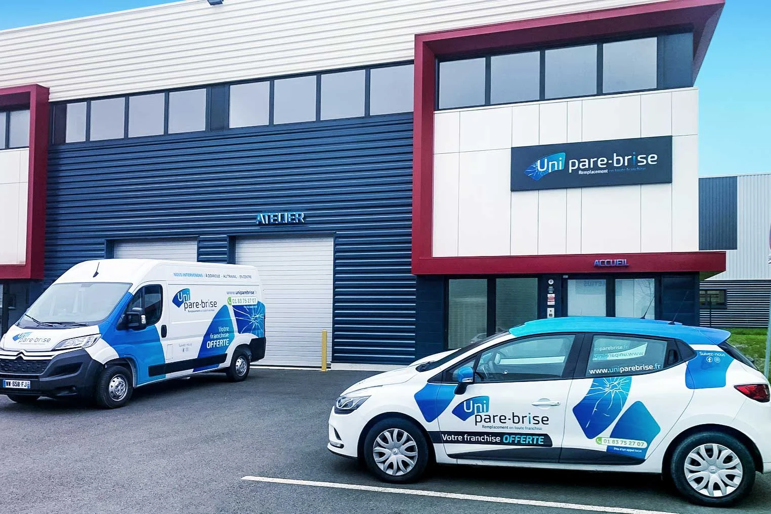 devanture uni par brise