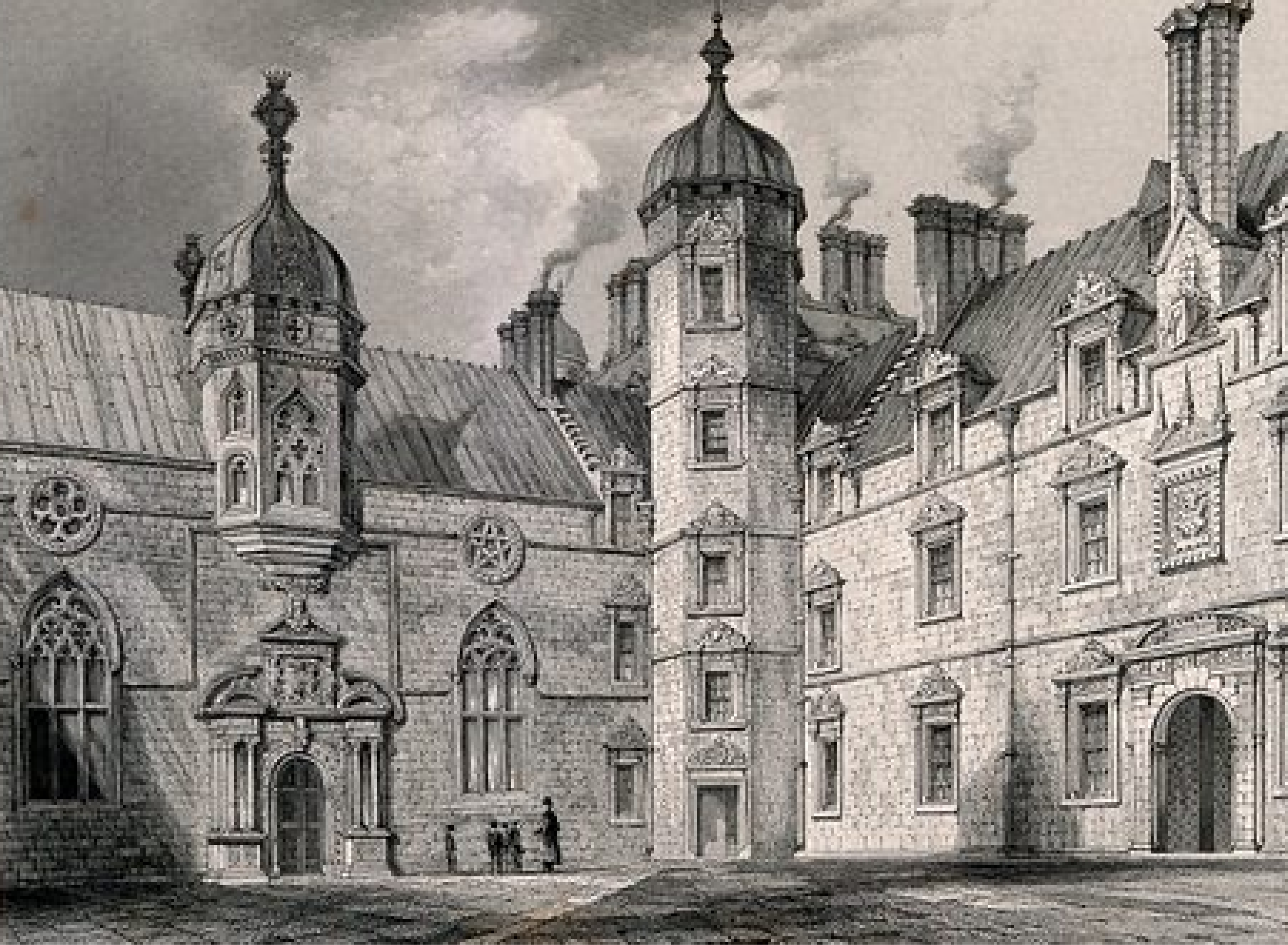 Etching of Heriot's Hospital, Edinburgh