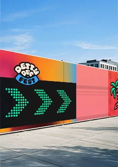 Detty Dec Fest visual identity system application— physical environmental and festival branding Lagos, MetaCraft