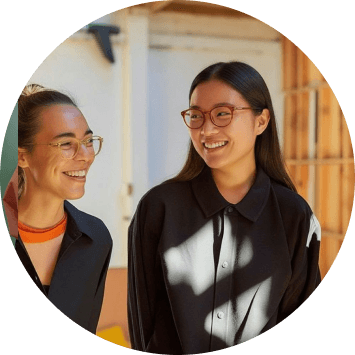 Man and woman discussing books