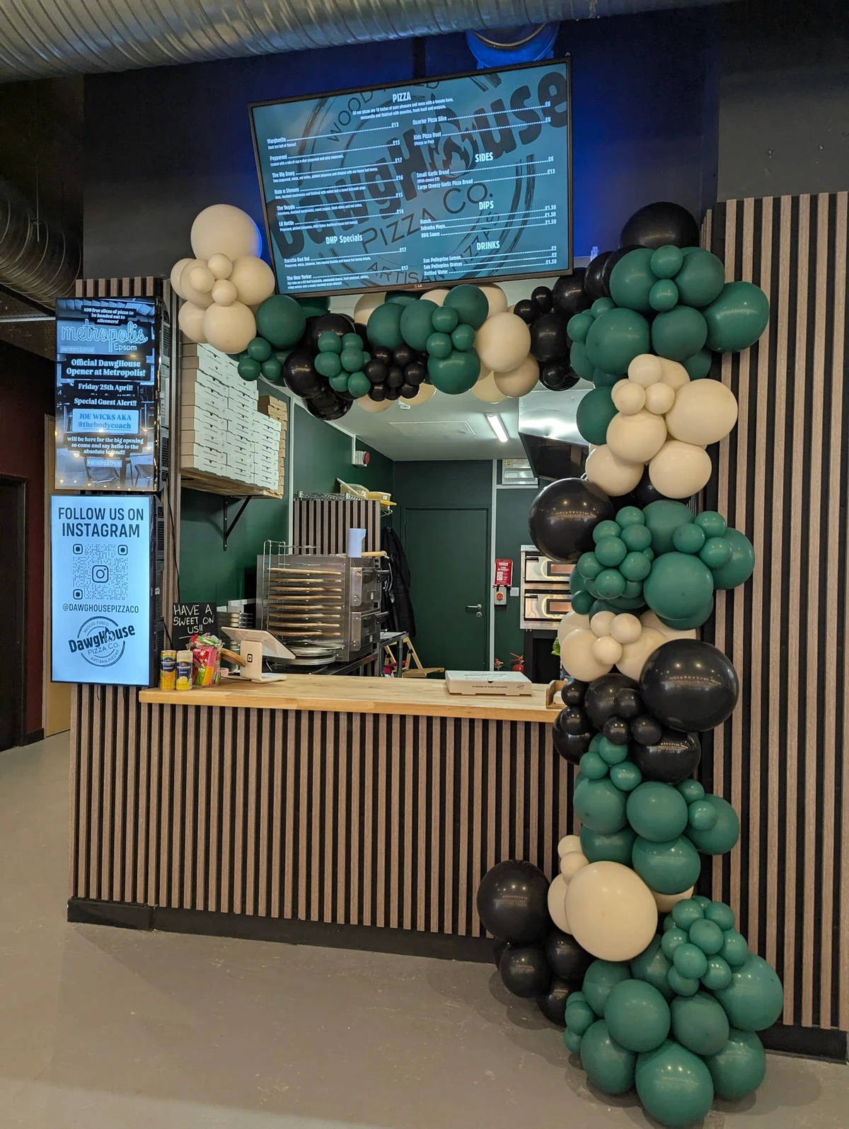 Custom corporate balloon garland in brand colors