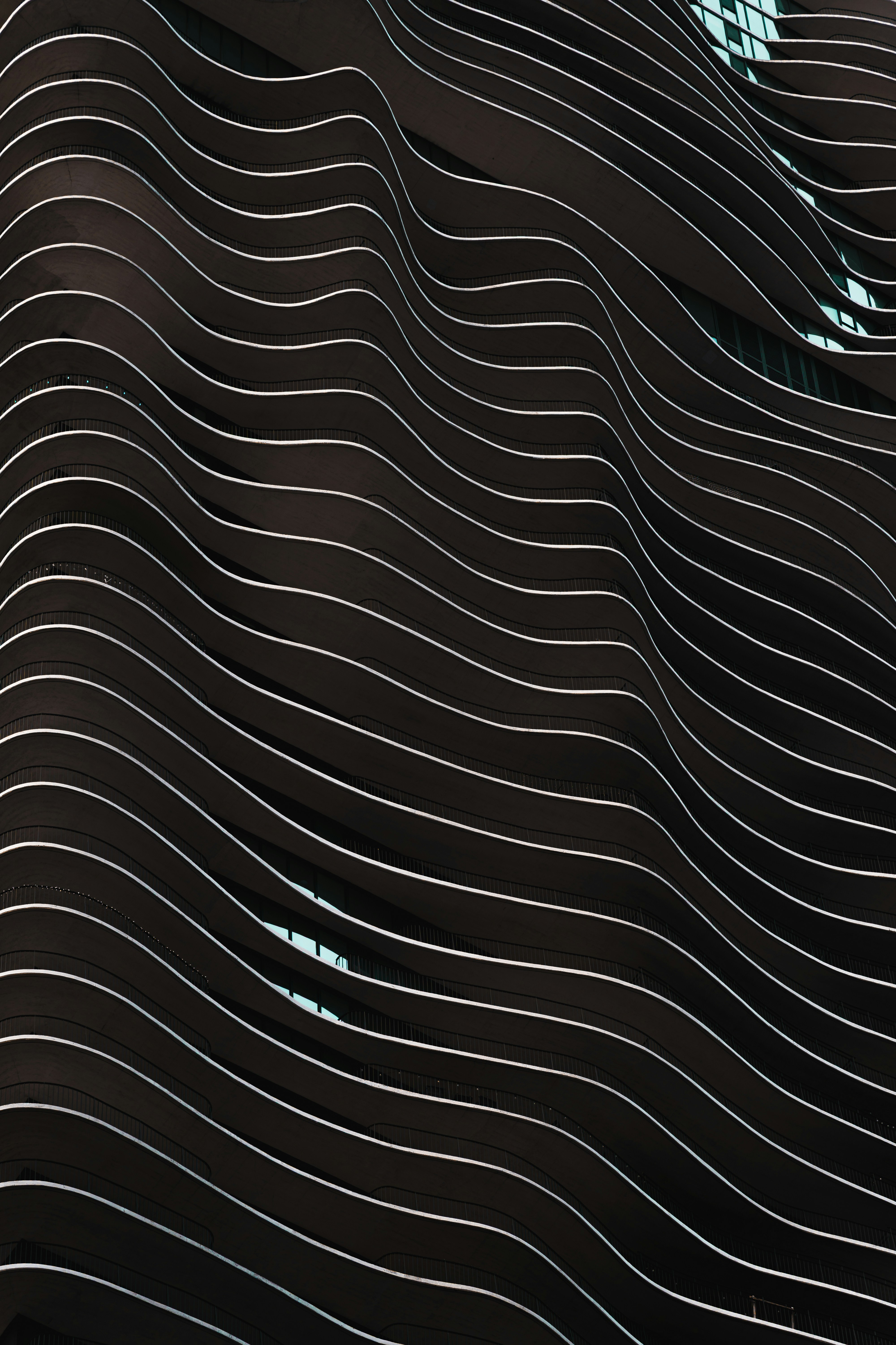 Abstract wavy lines on a dark background