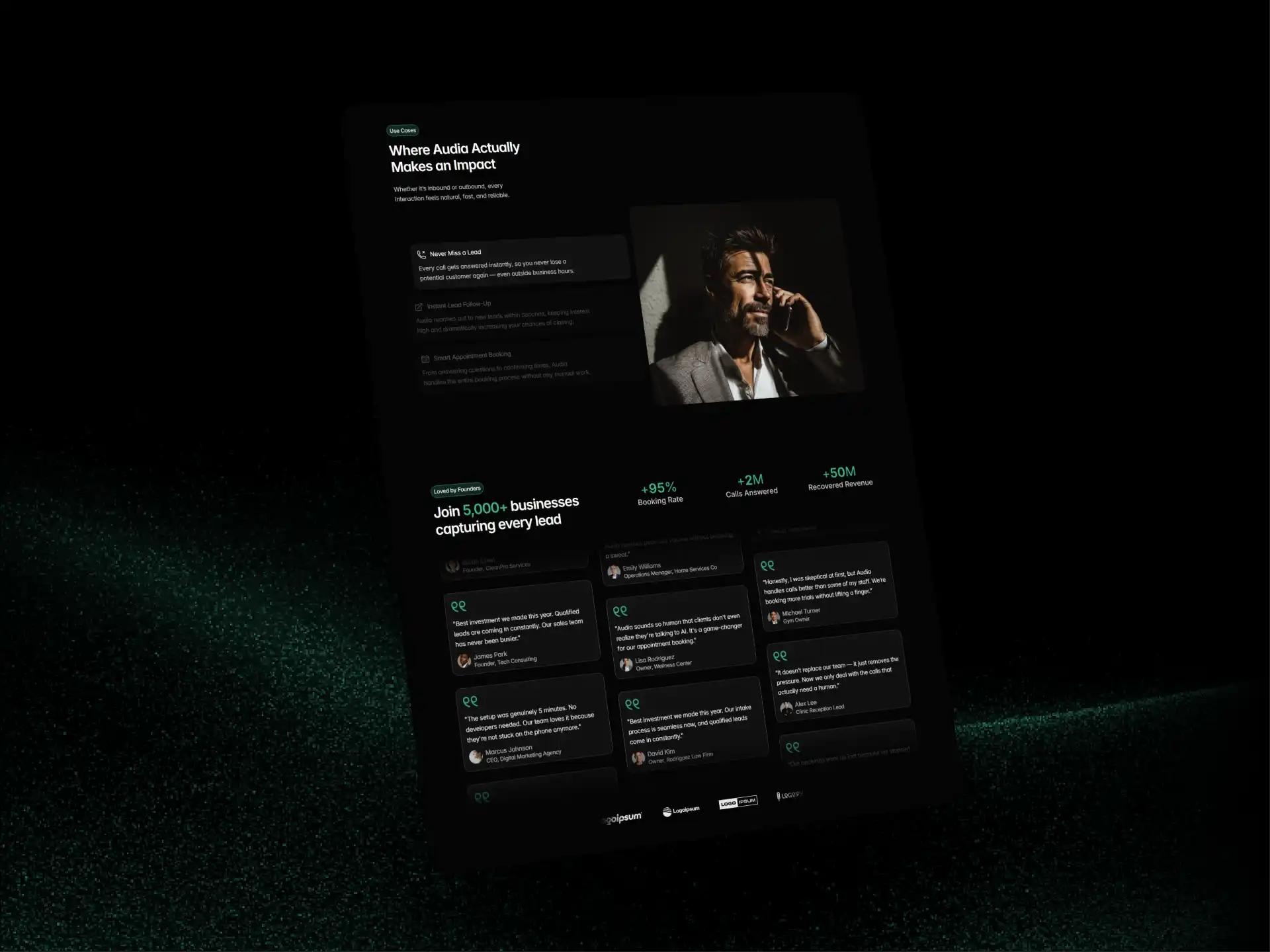 Mockup of Audia Framer Template project