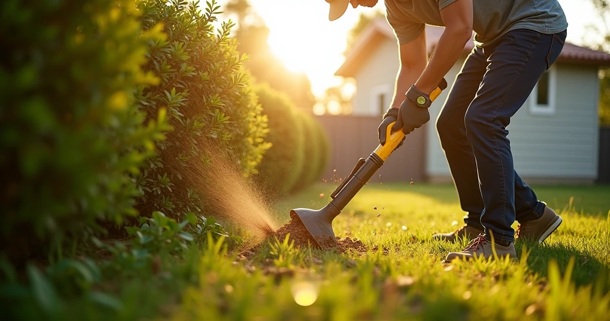 Pessoa cuidando de jardim para serviço extra