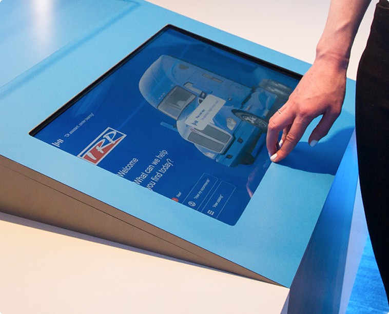 A closeup of an interactive display