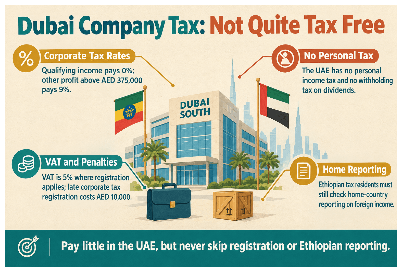 Infographic: Tax Implications of Owning a Dubai Company as a Ethiopian National