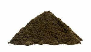 a green rock with a white background