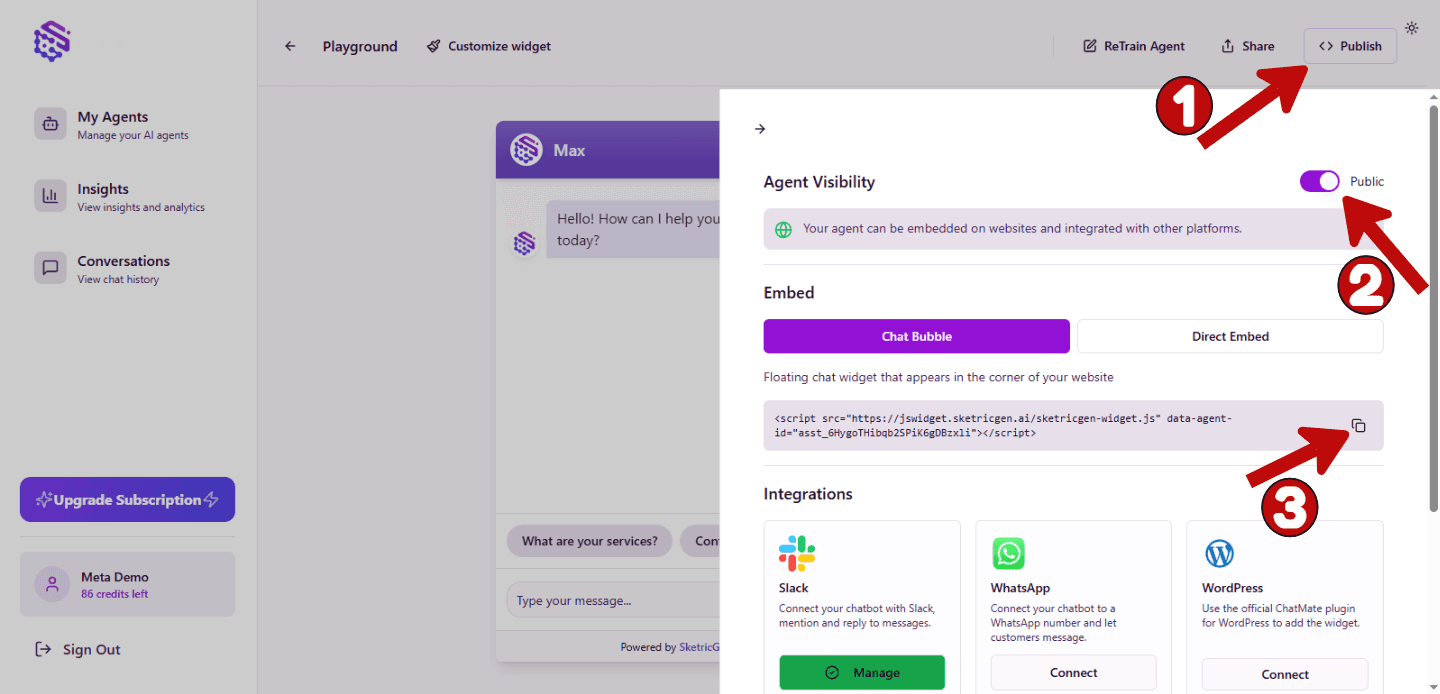 Copy Chatbot Code