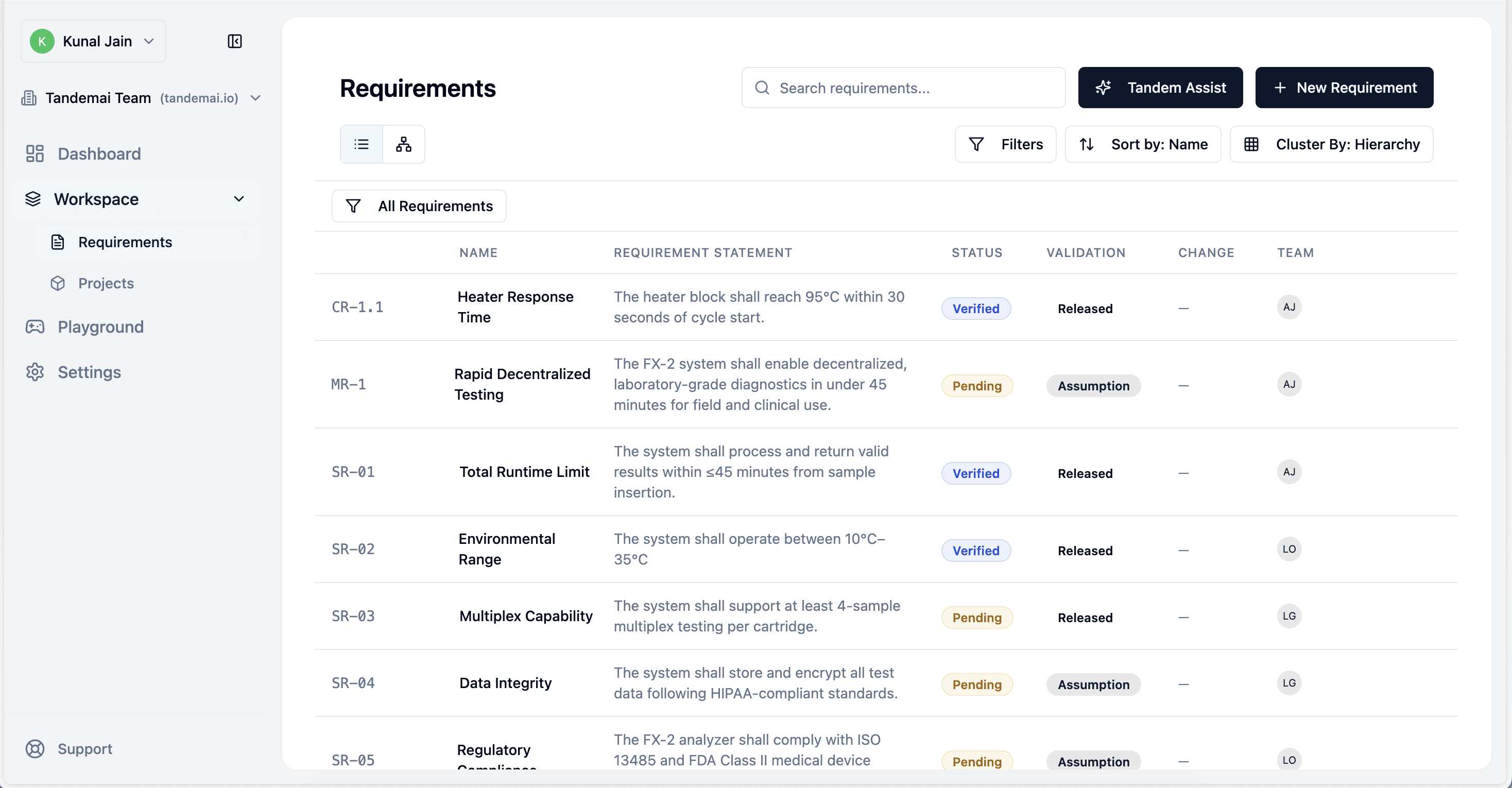 A documentation dashboard with a search bar, documentation entries with dates and file counts, and options to download, upload, or delete files. Technical specifications and executive summaries are shown for selected entries, emphasizing organized engineering data management.