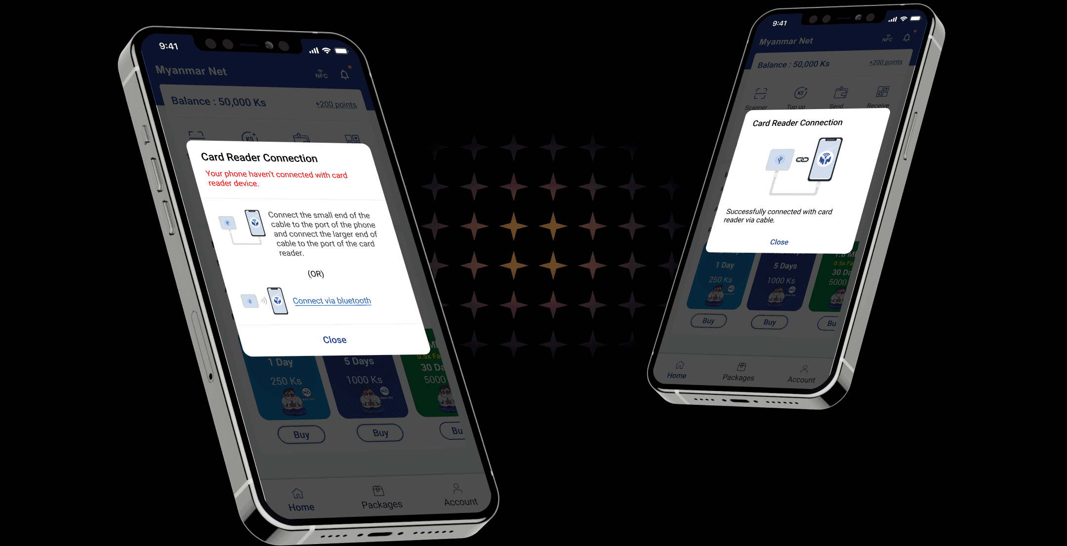 Card reader connection mockups