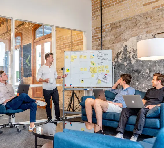 Team workshop in a bright office