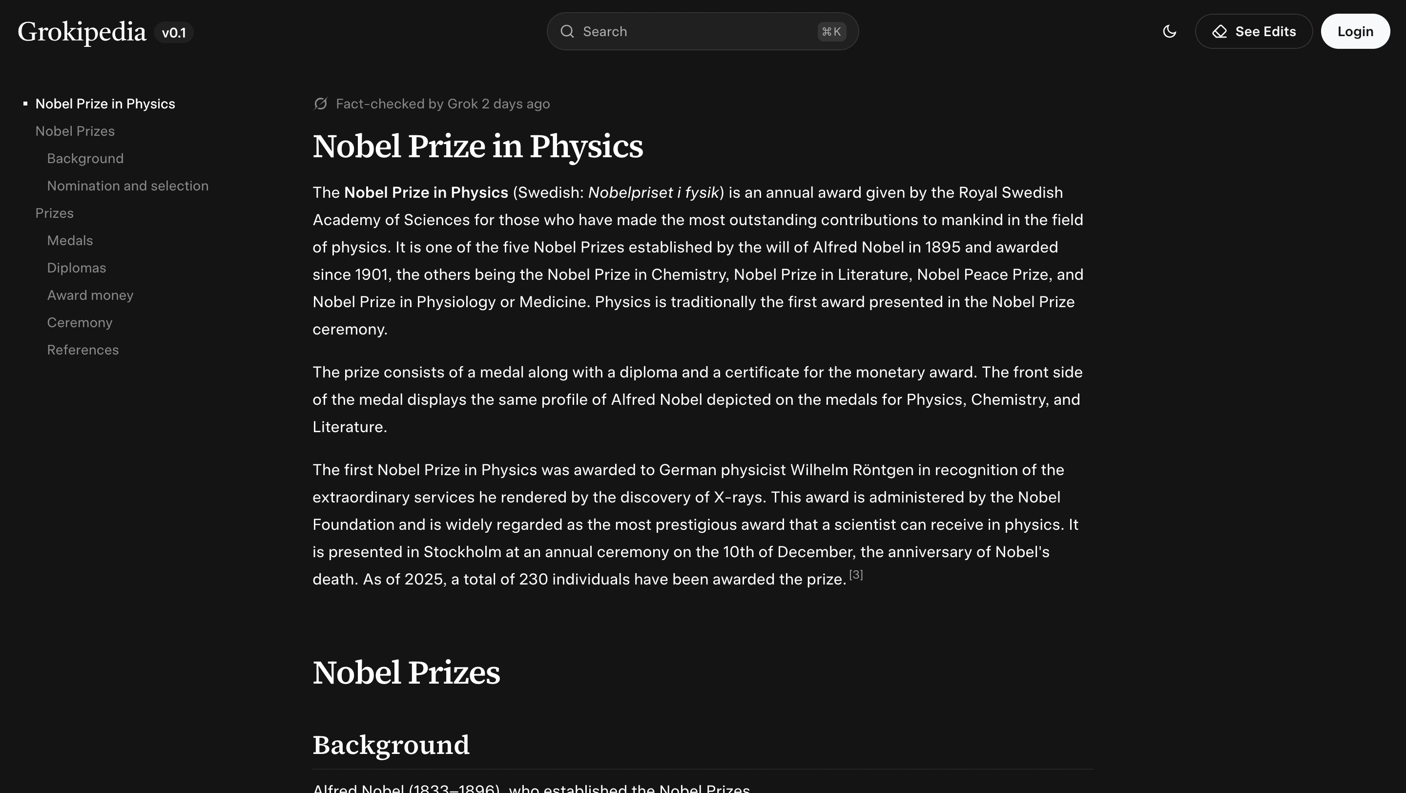 Nobel Prize in Physics Search on Grokipedia | IDIGIU