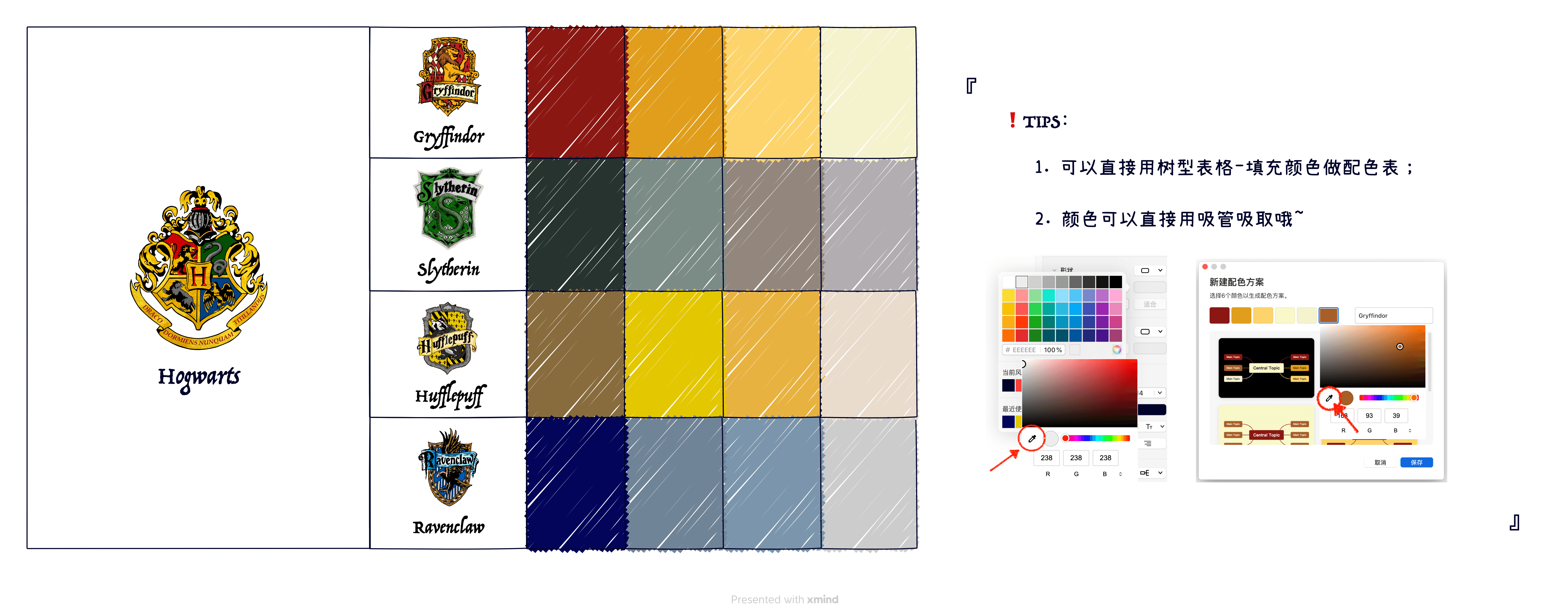 霍格沃茨配色方案图