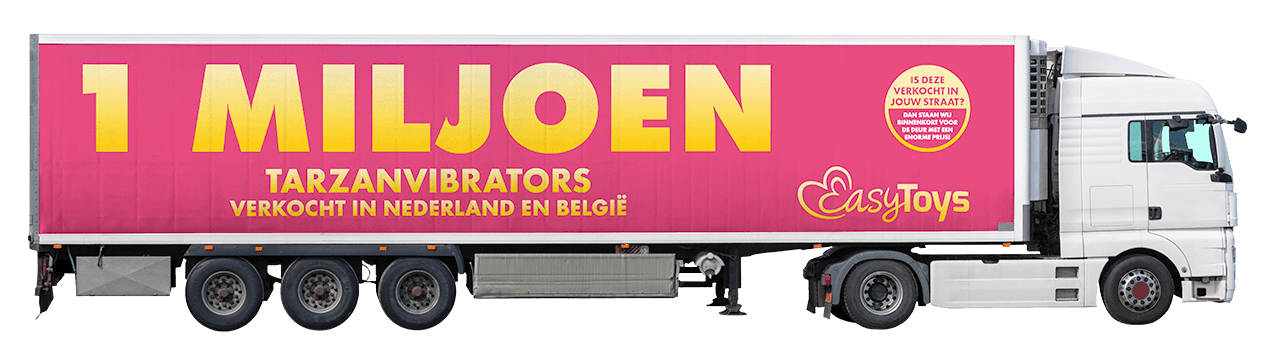 Vrachtwagen met reclame van Blåkläder
