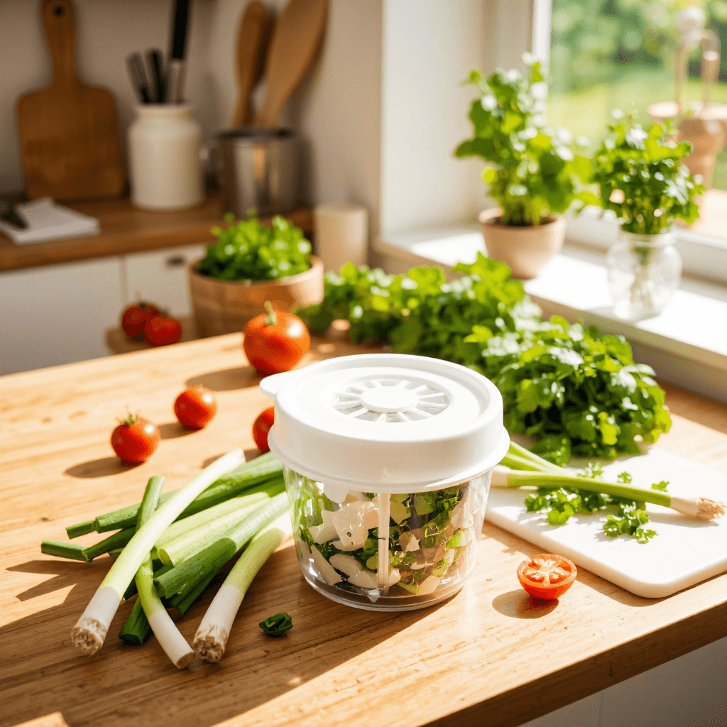 product photography of plastic container with a built-in cutter