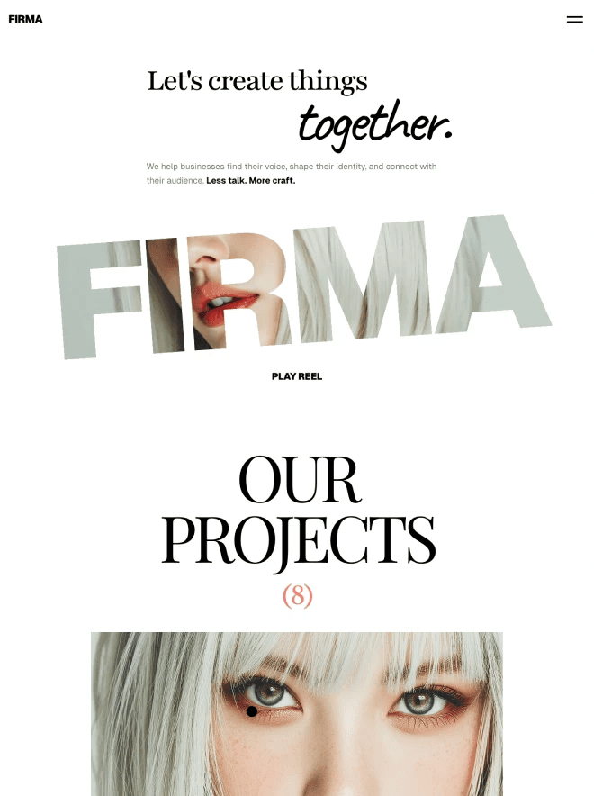 Firma Creative Agency Framer template homepage preview