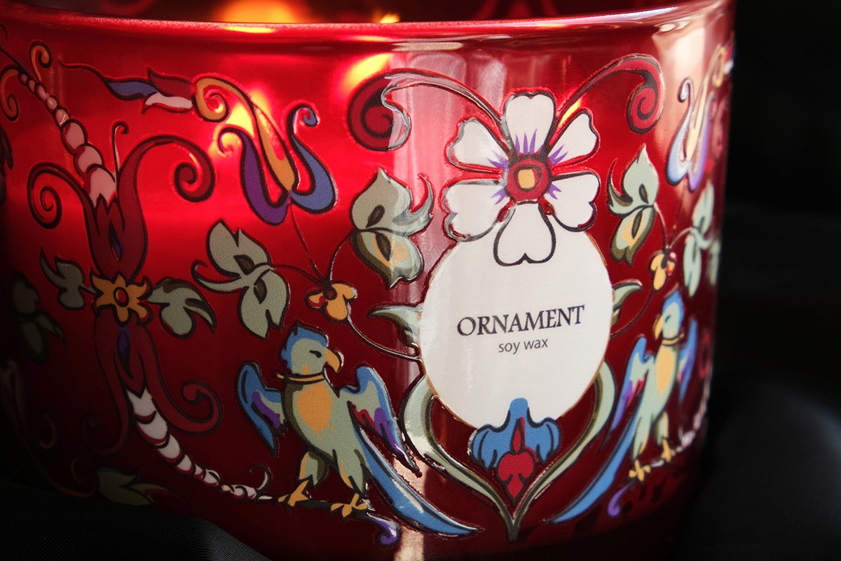 Uv dtf stickers, labels for Candle brand printed on glass with uv printing.