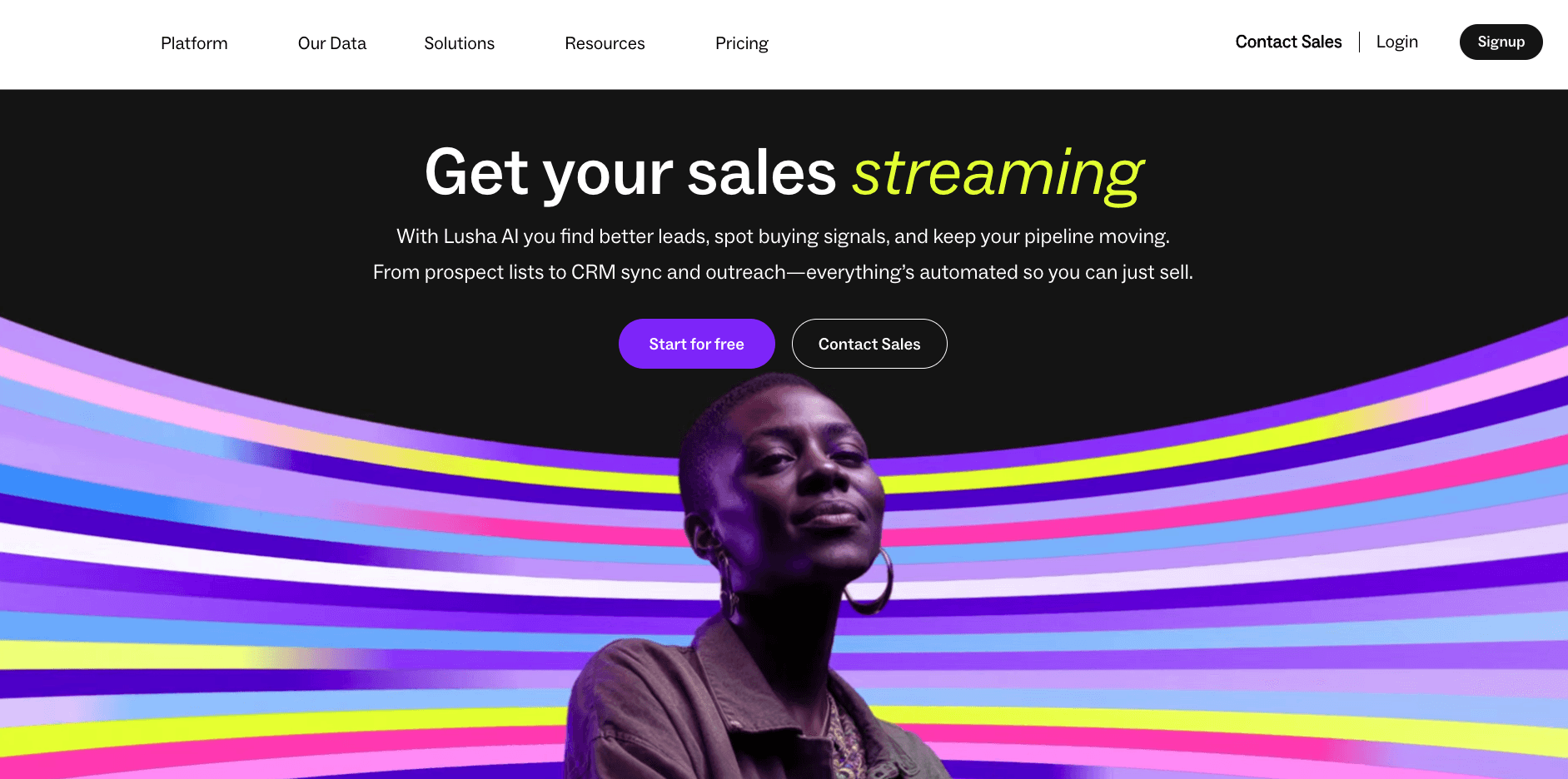 Lusha homepage