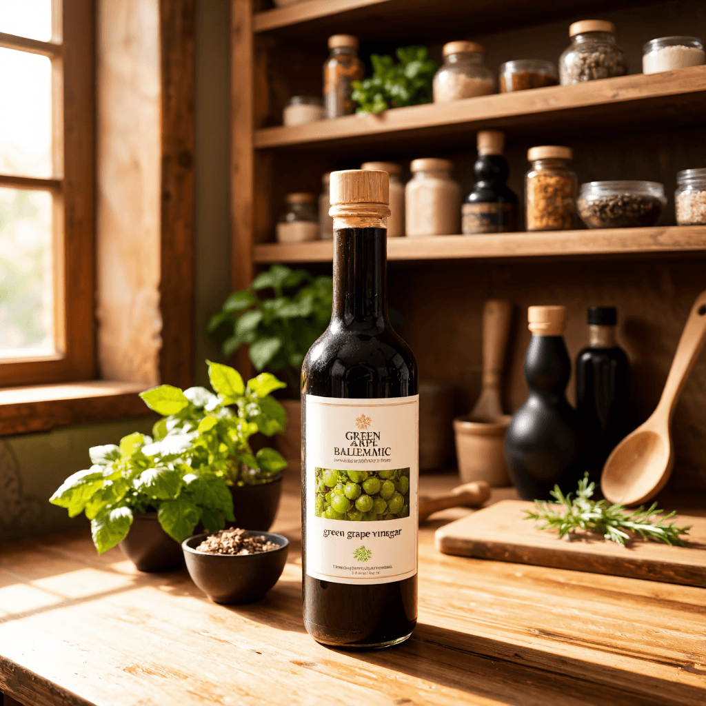 product photography of Green grape balsamic vinegar