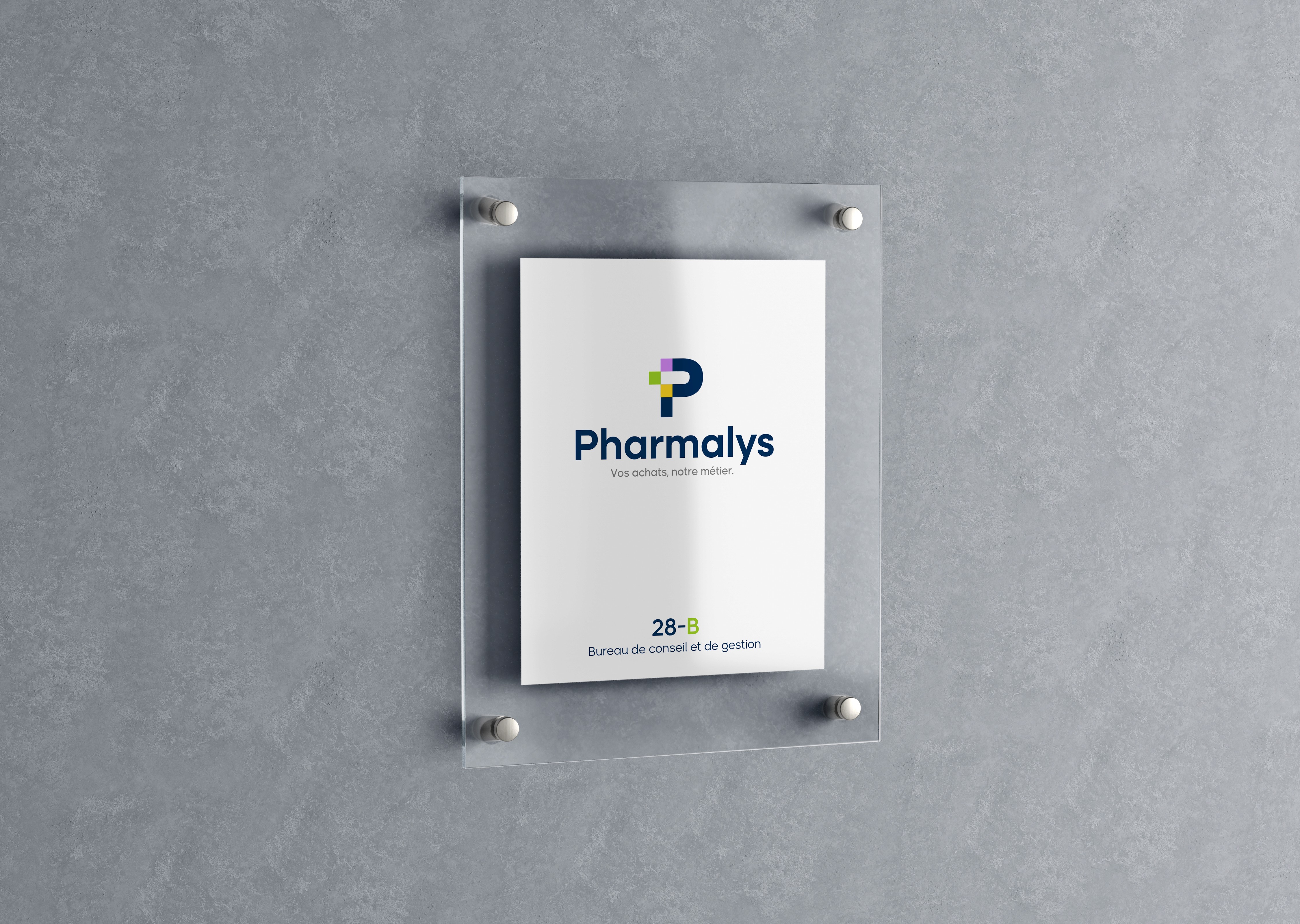 Plaque professionnelle avec logo Pharmalys