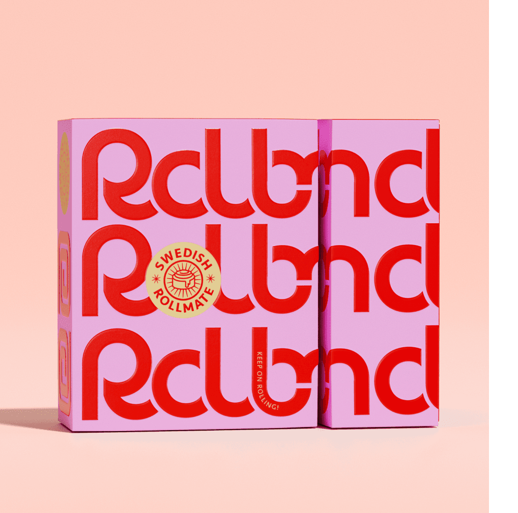 Cinnamon Rolls Packaging Design – Boxen-Komposition mit Spiral-Motiv