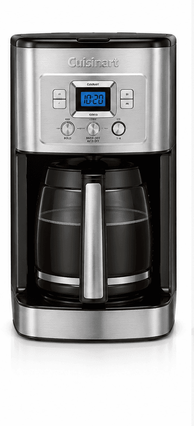 Cuisinart 14-Cup Programmable Coffee Maker with stainless steel finish and glass carafe