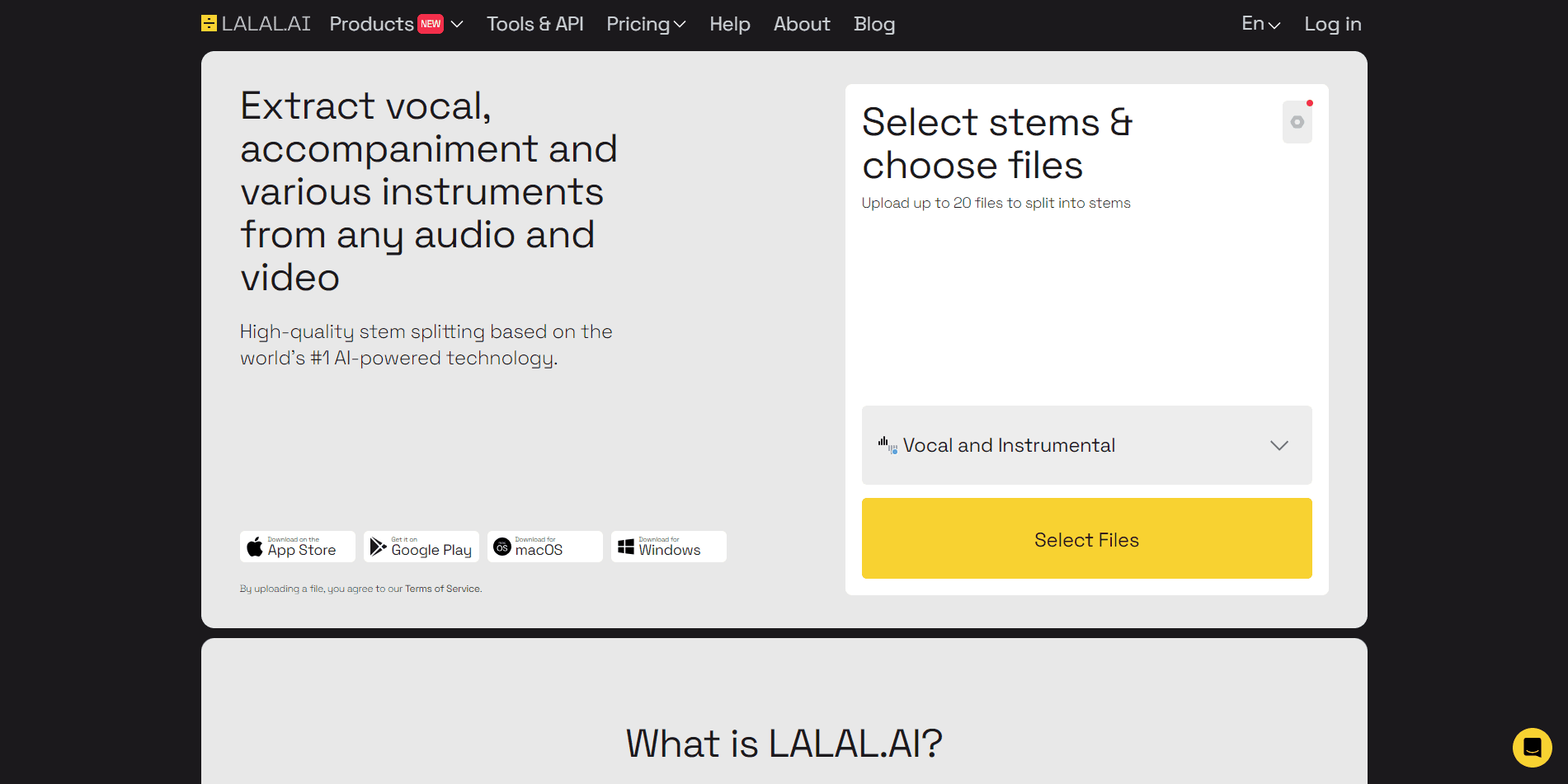 LalalAI Home Page