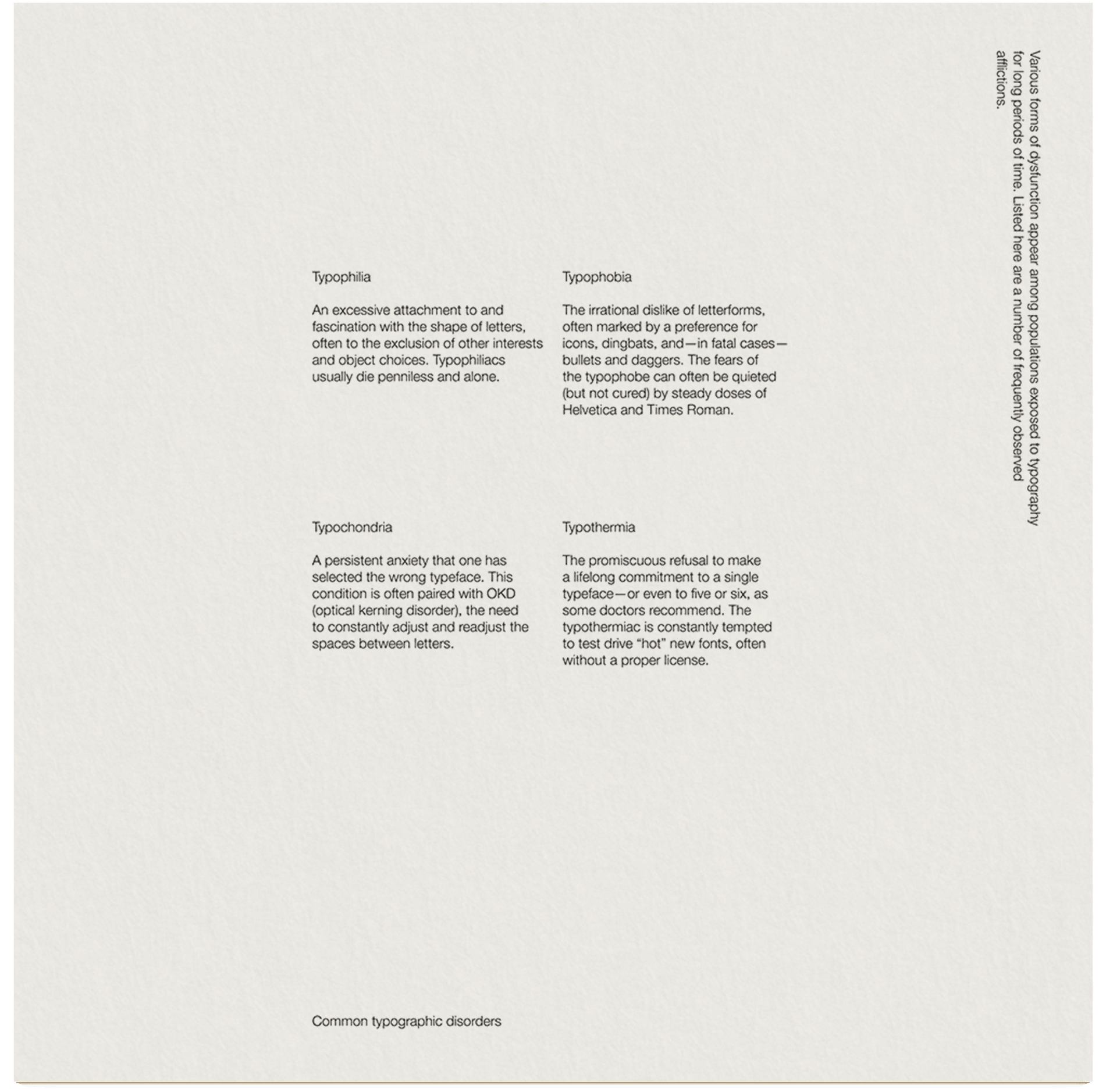 swiss typographic layout , typography example 4 - layout design by selina donohoe 