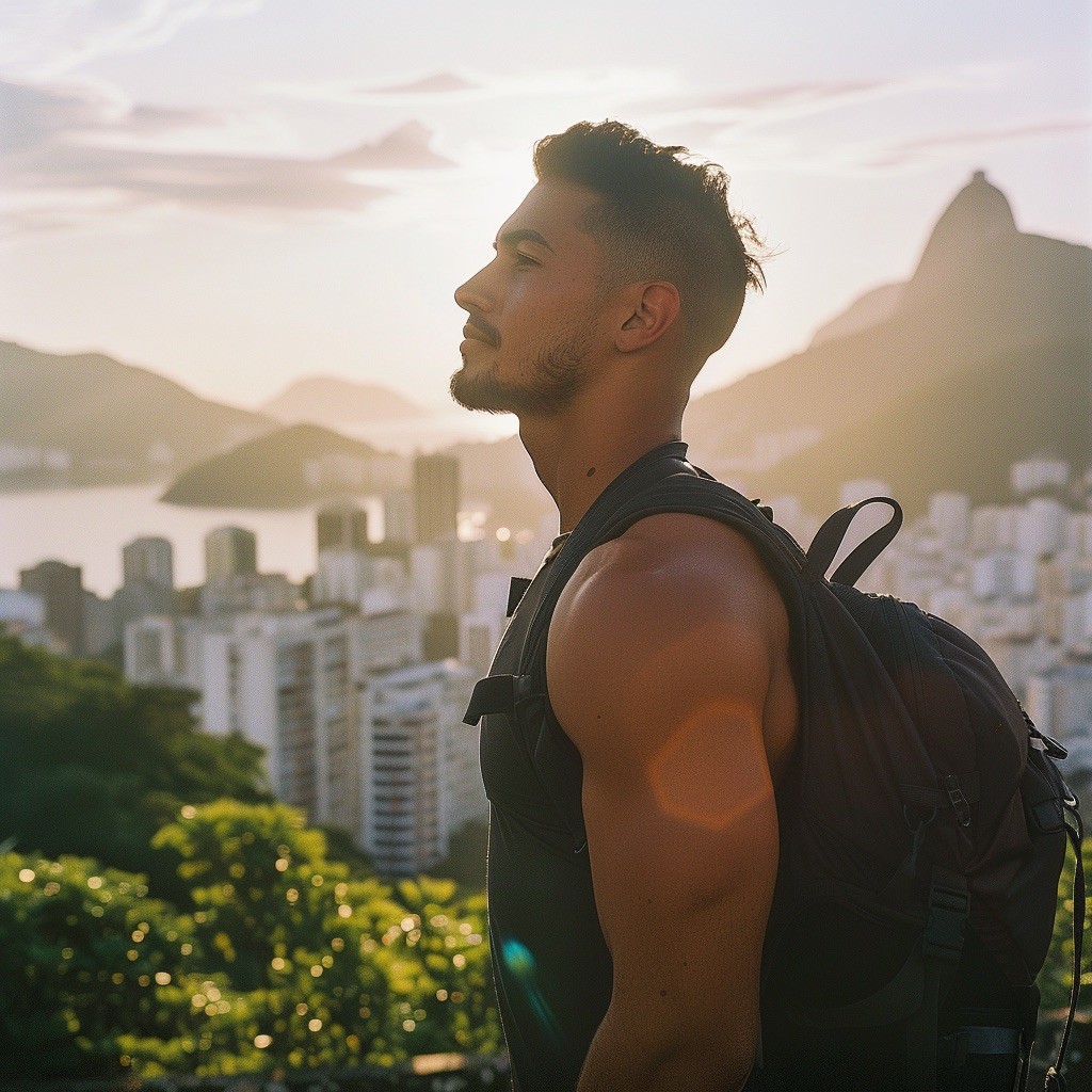 man rucking for shoulders and back