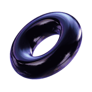 Metallic 3D torus shape