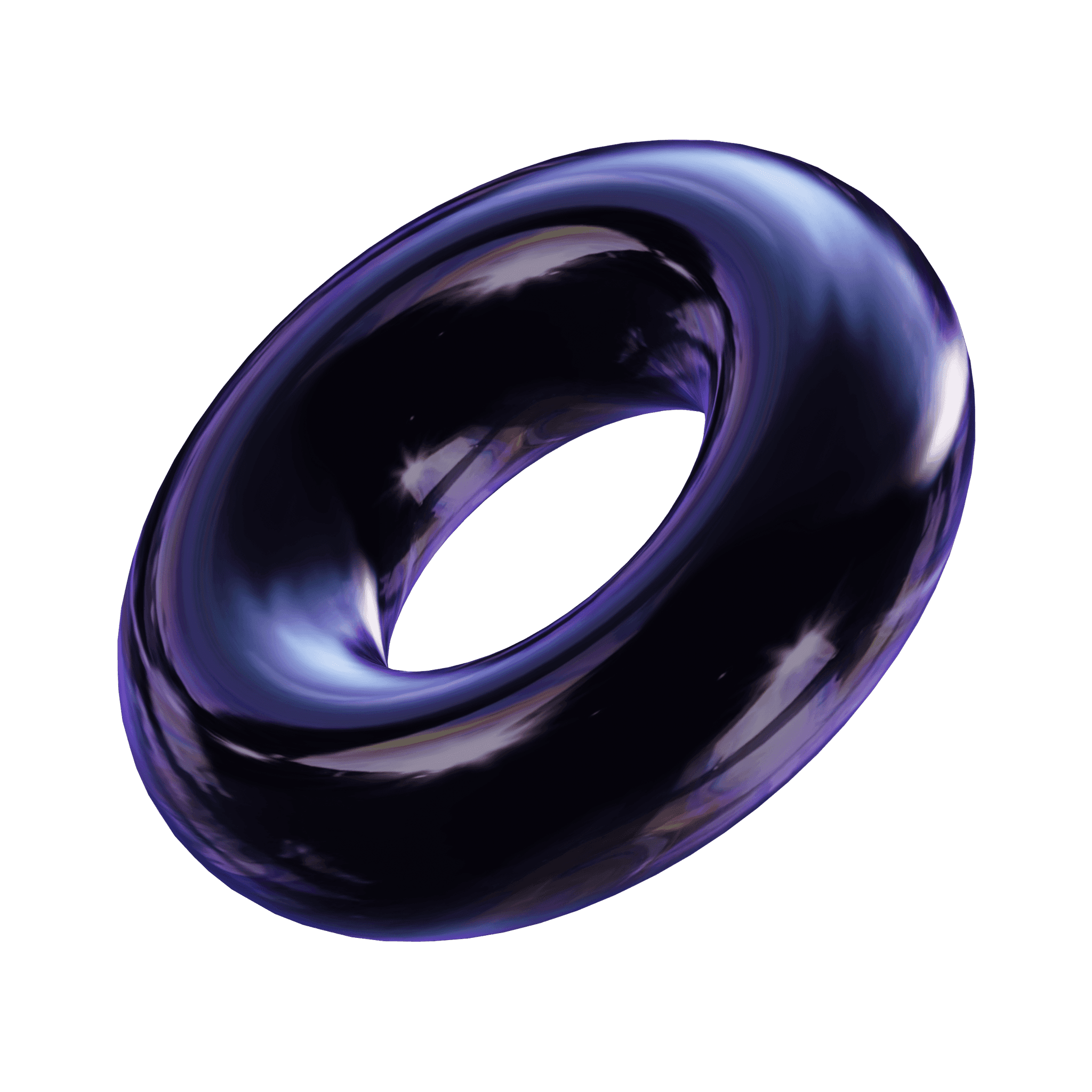 Metallic 3D torus shape