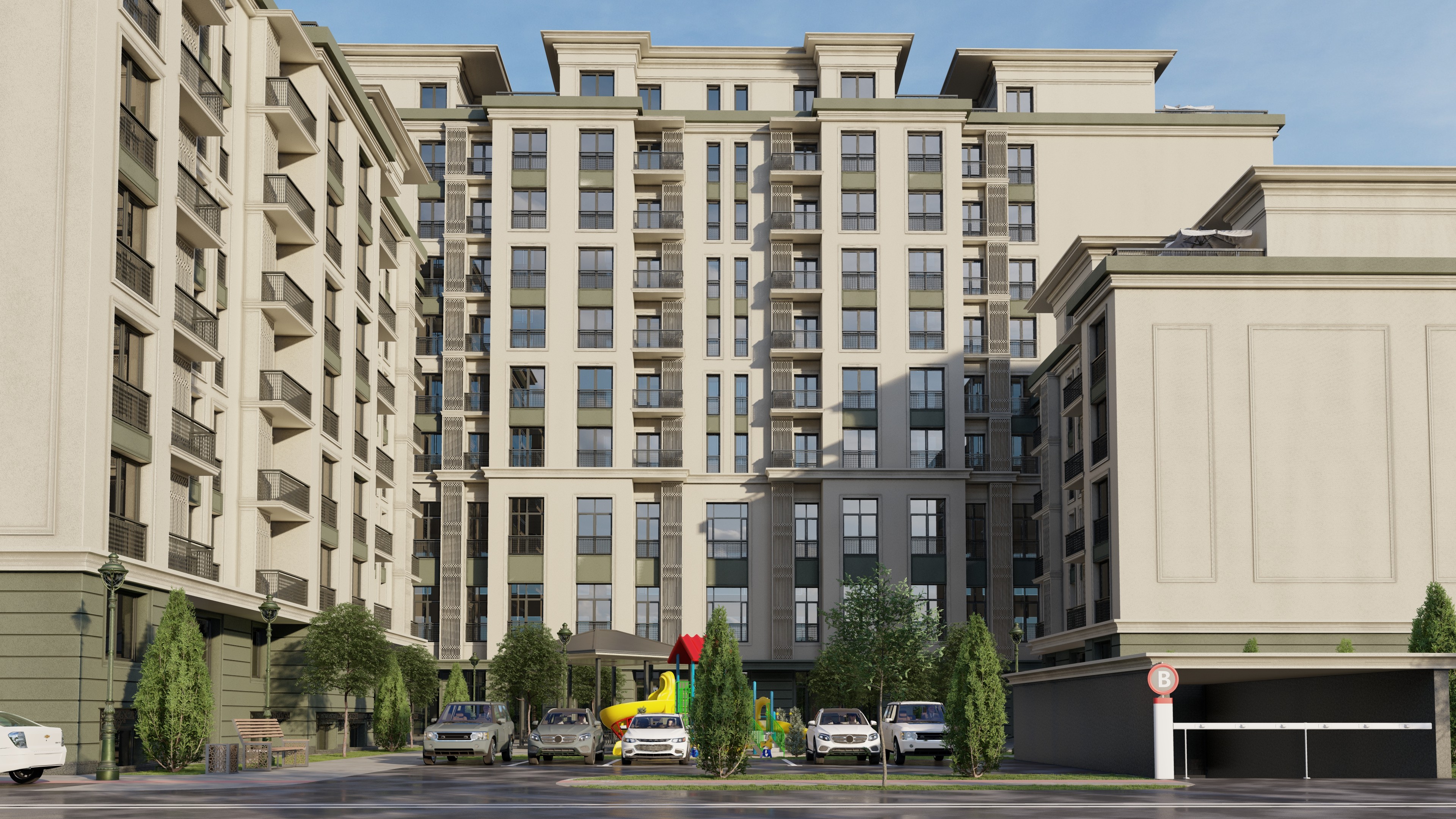 Архитектурный рендер жилого комплекса Город, Паркентский массив